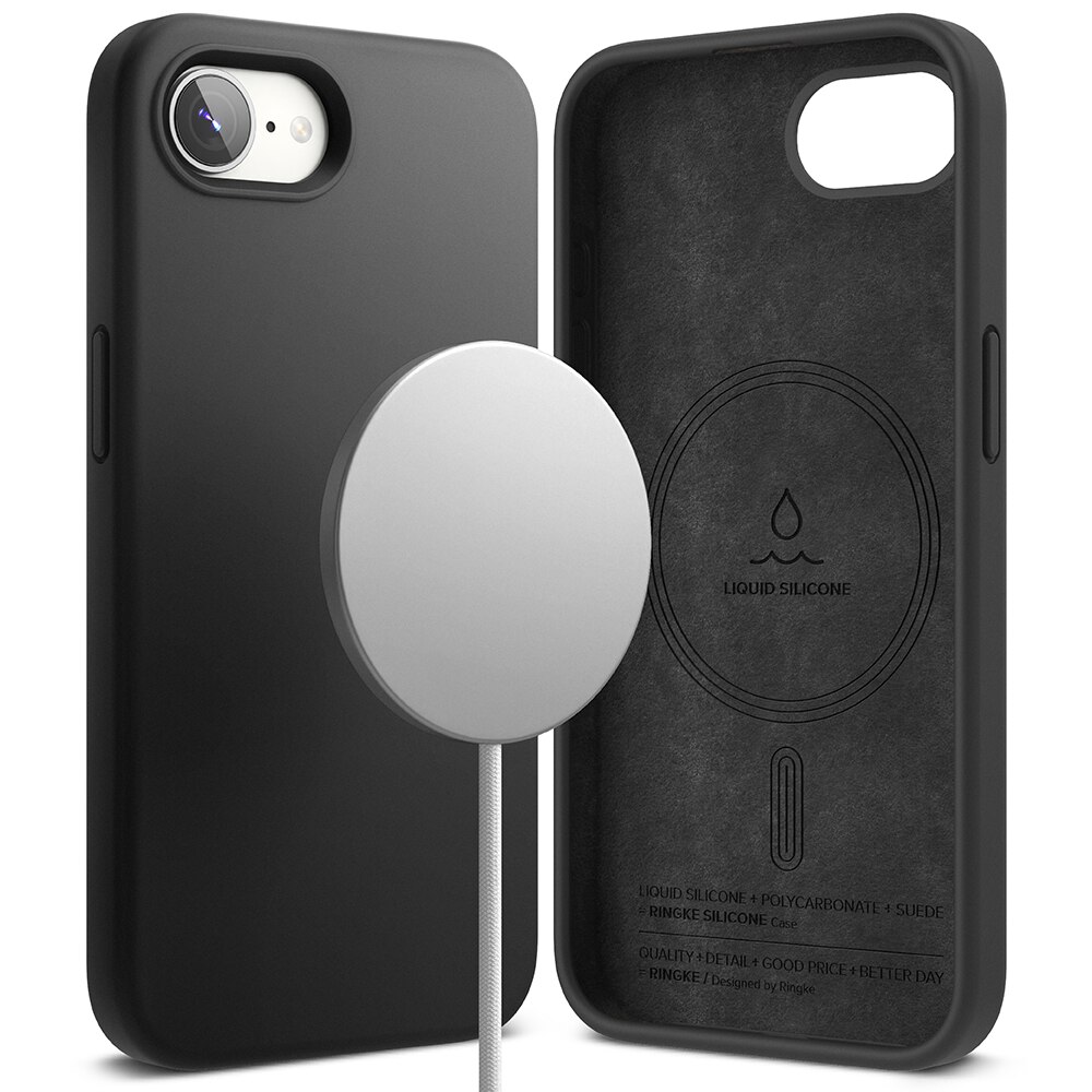 Silicone Magnetic Coque iPhone 16e Black