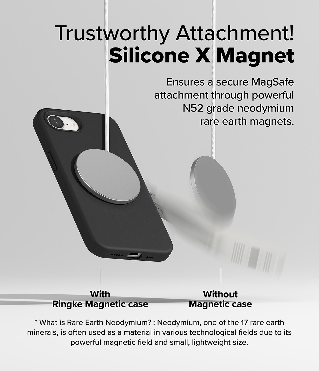 Silicone Magnetic Coque iPhone 16e Black