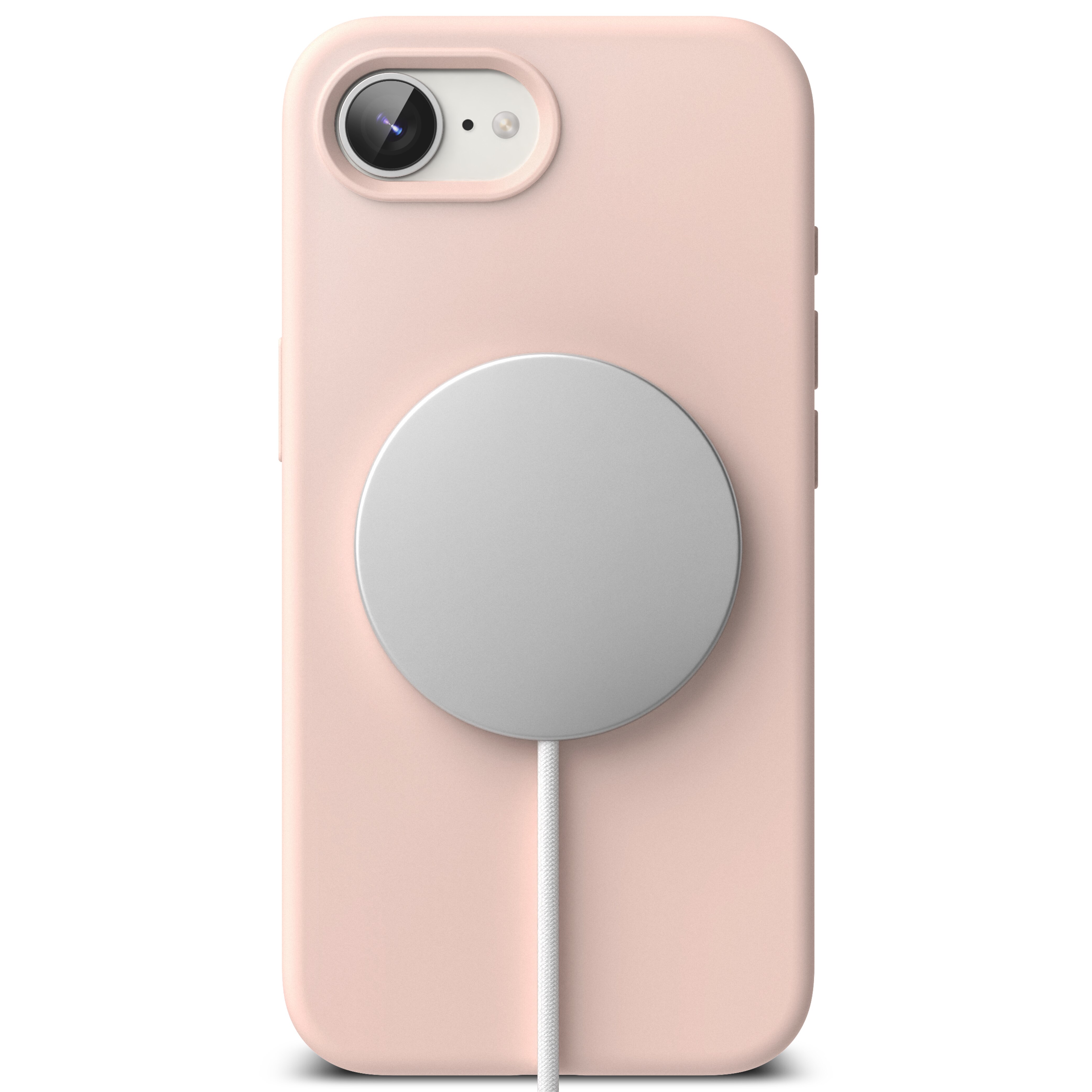 Silicone Magnetic Coque iPhone 16e Pink Sand