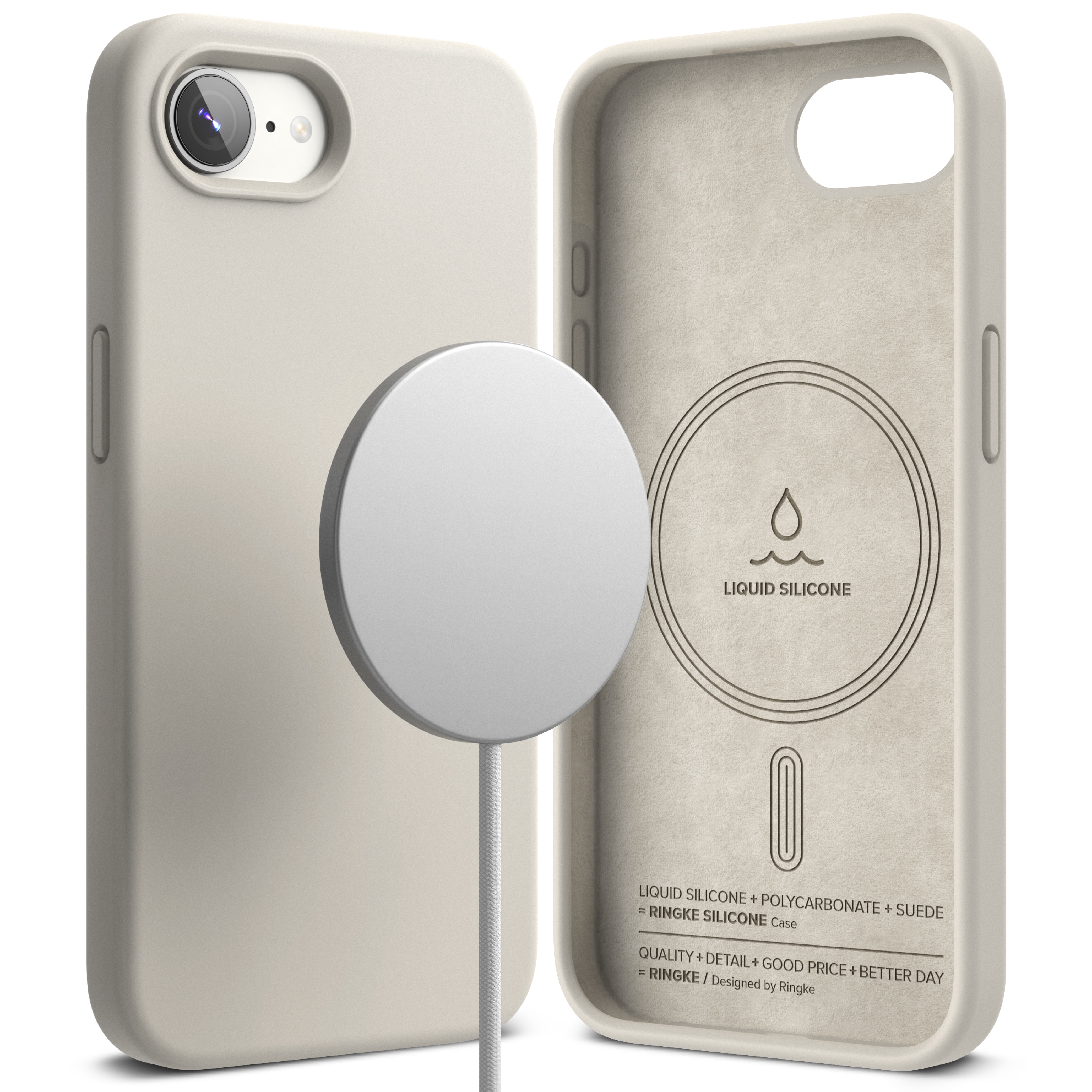 Silicone Magnetic Coque iPhone 16e Stone