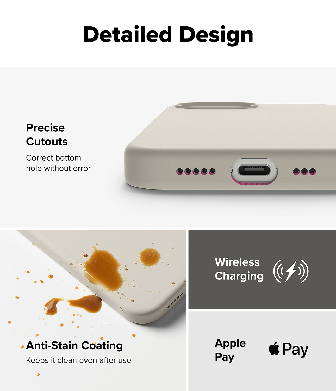 Silicone Magnetic Coque iPhone 16e Stone
