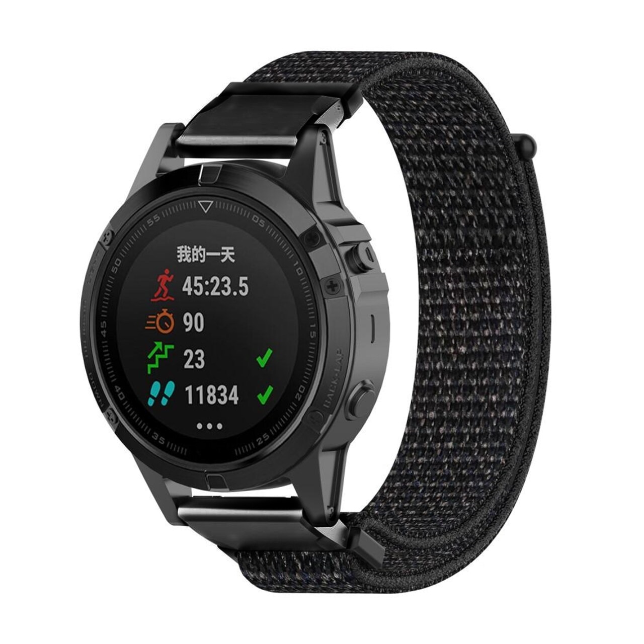 Bracelet en nylon Garmin Fenix 7 Pro, noir