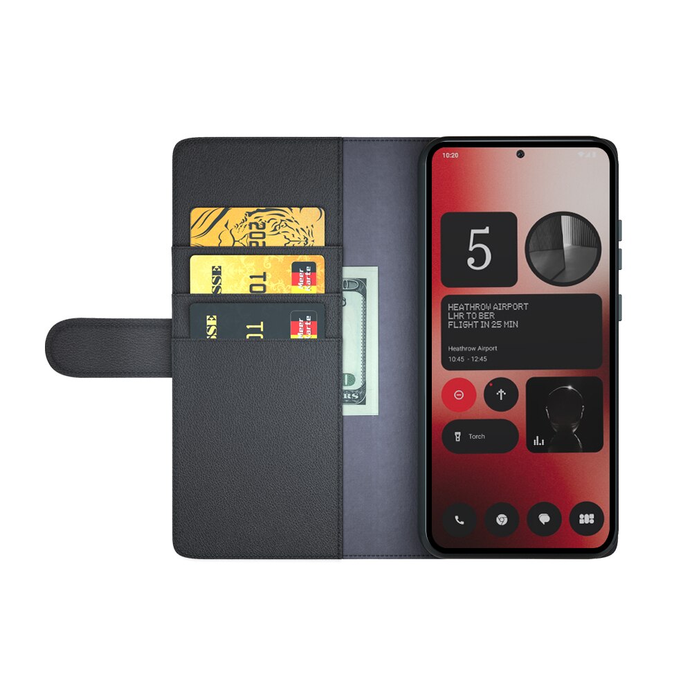 Étui en cuir veritable Nothing Phone 2a, Noir