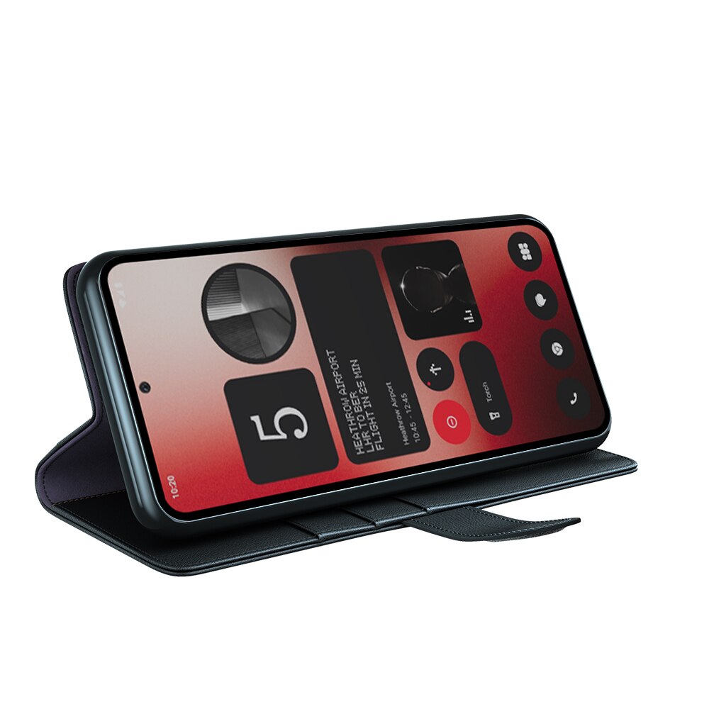Étui en cuir veritable Nothing Phone 2a, Noir