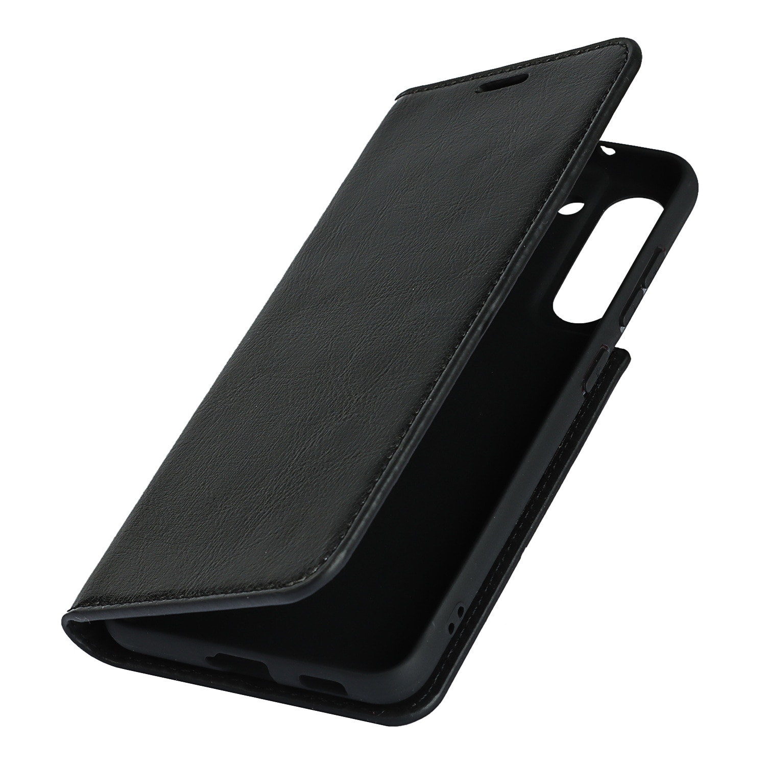Coque portefeuille en cuir Veritable Samsung Galaxy S21, noir