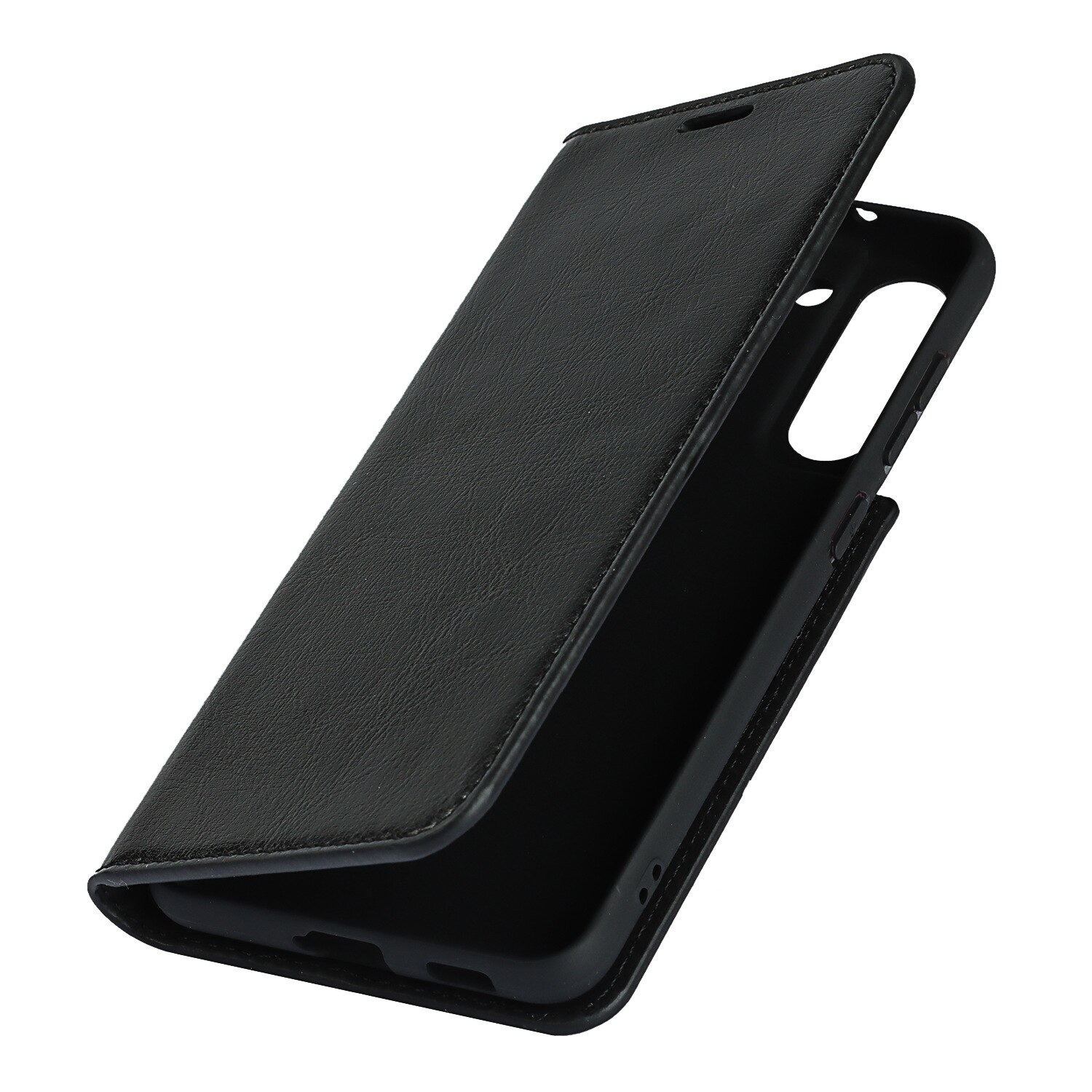 Coque portefeuille en cuir Veritable Samsung Galaxy S21, Noir