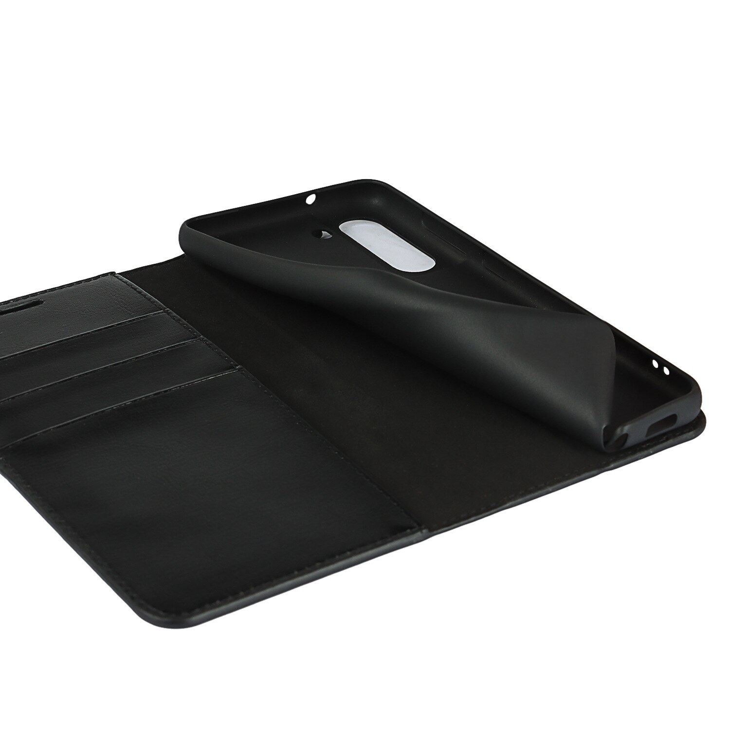 Coque portefeuille en cuir Veritable Samsung Galaxy S21, Noir