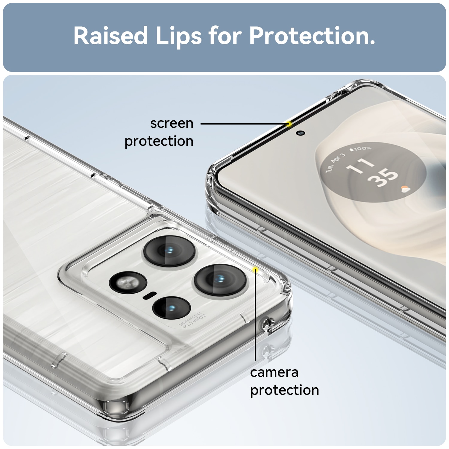Coque hybride pour Motorola Edge 50 Pro, transparent