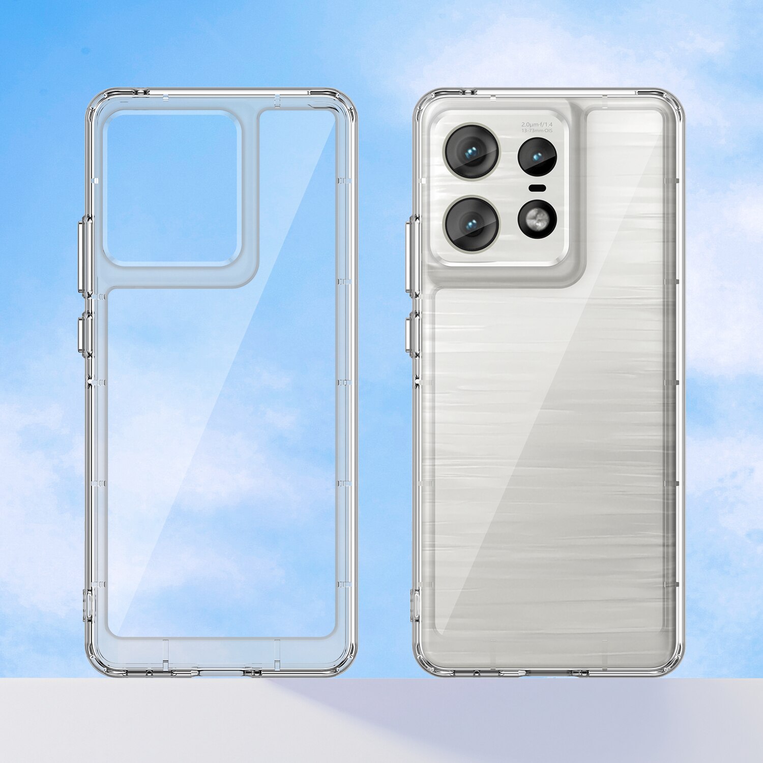 Coque hybride pour Motorola Edge 50 Pro, transparent