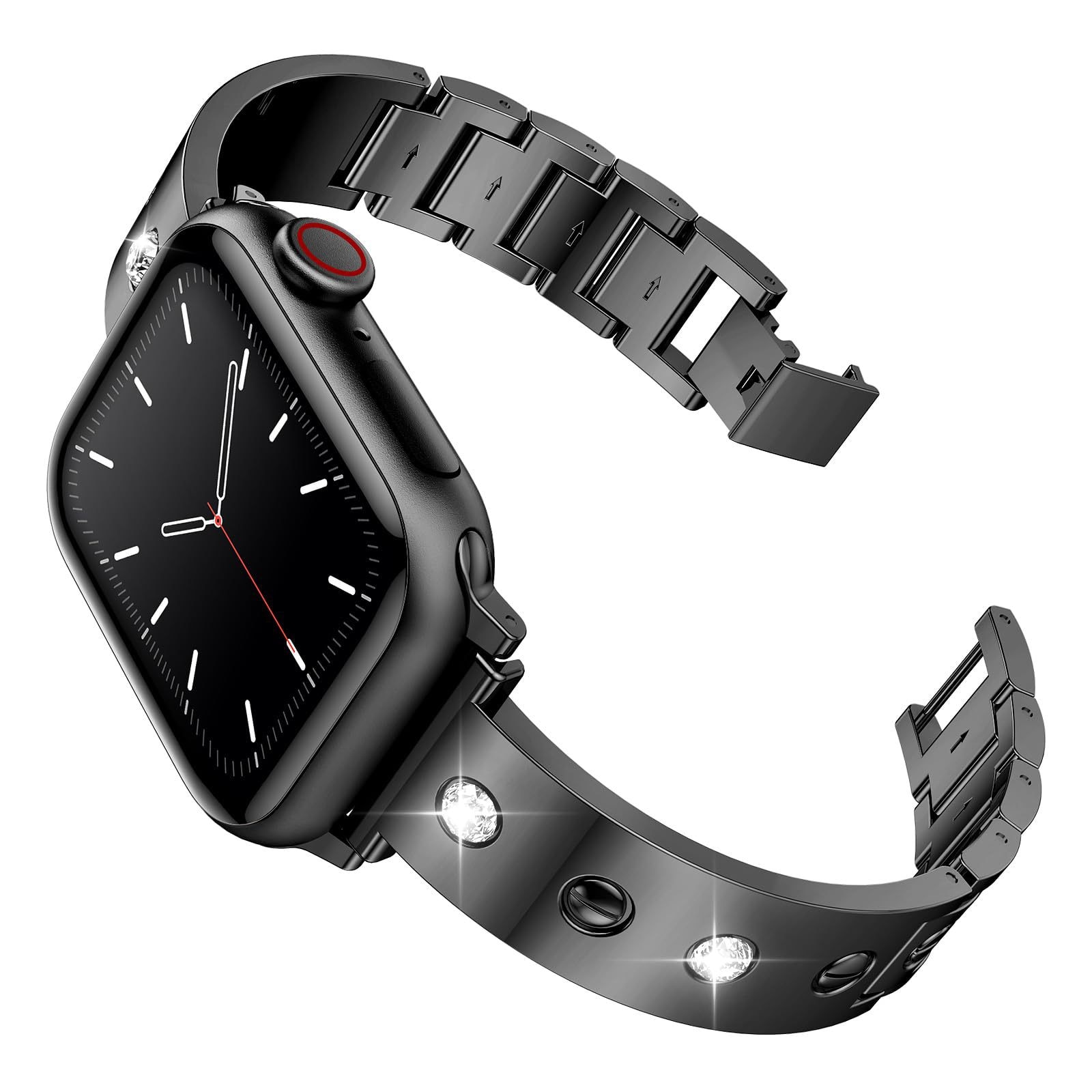 Bracelet Bangle Diamond Apple Watch 40mm, noir