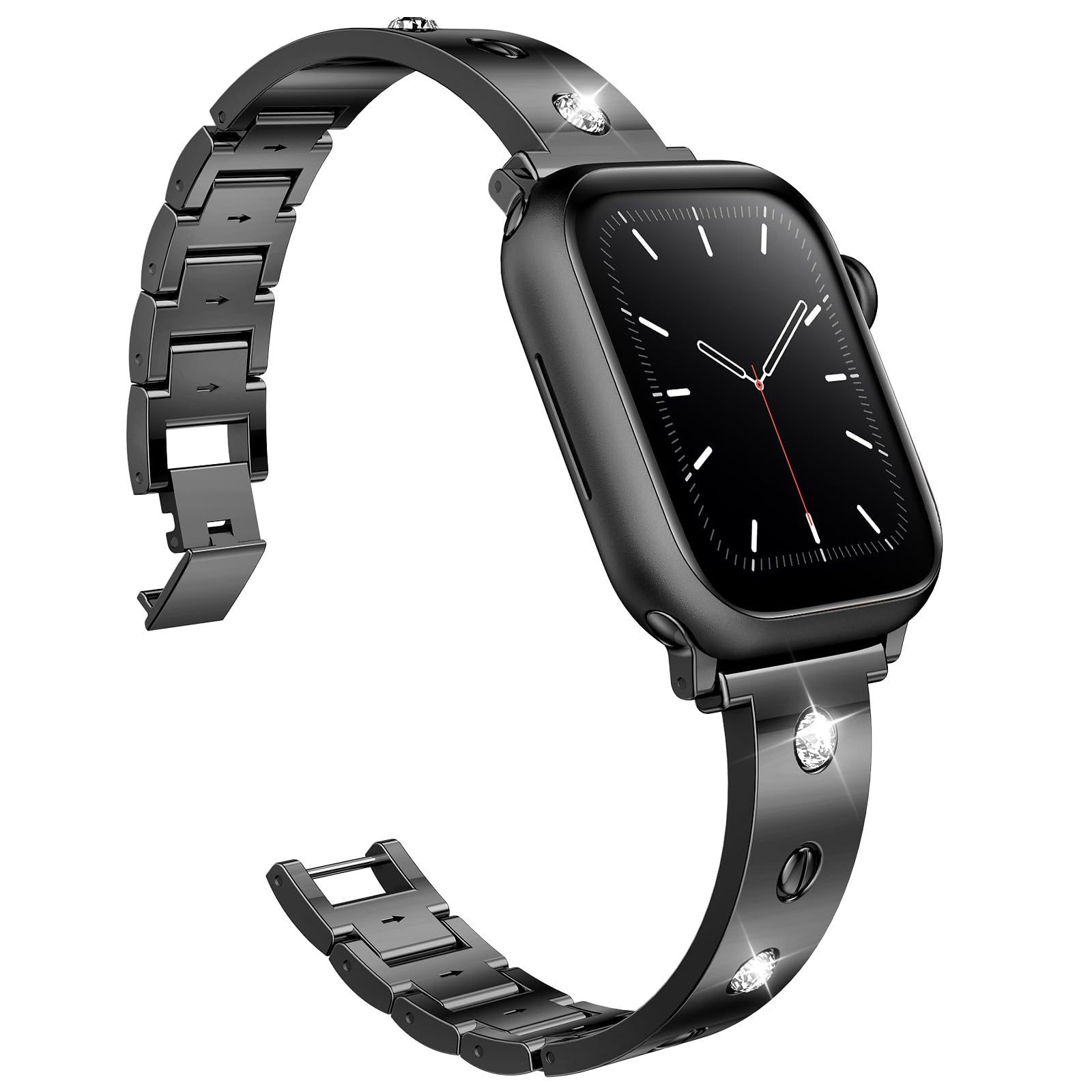 Bracelet Bangle Diamond Apple Watch 41mm Series 9, noir