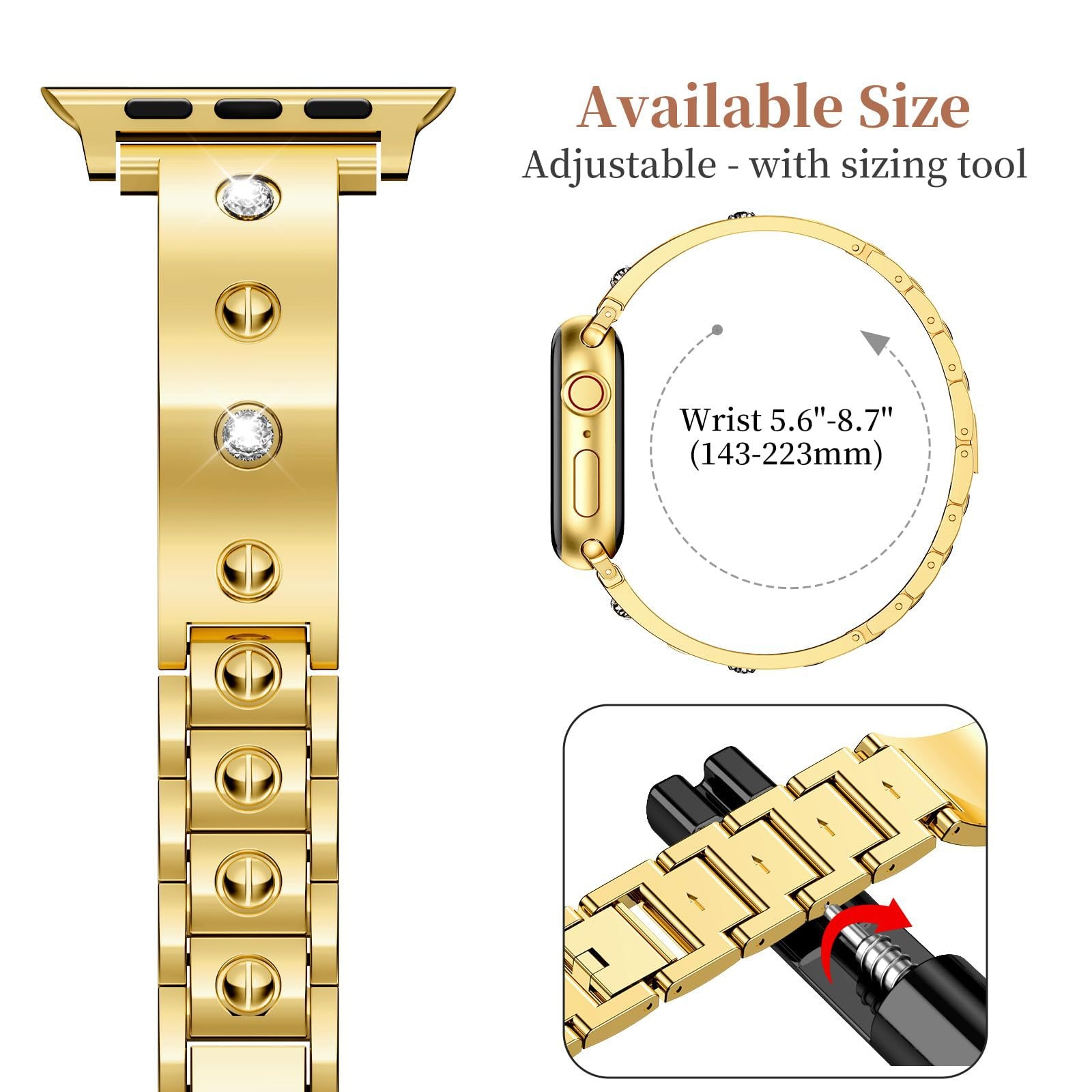 Bracelet Bangle Diamond Apple Watch Series 10 42mm, or