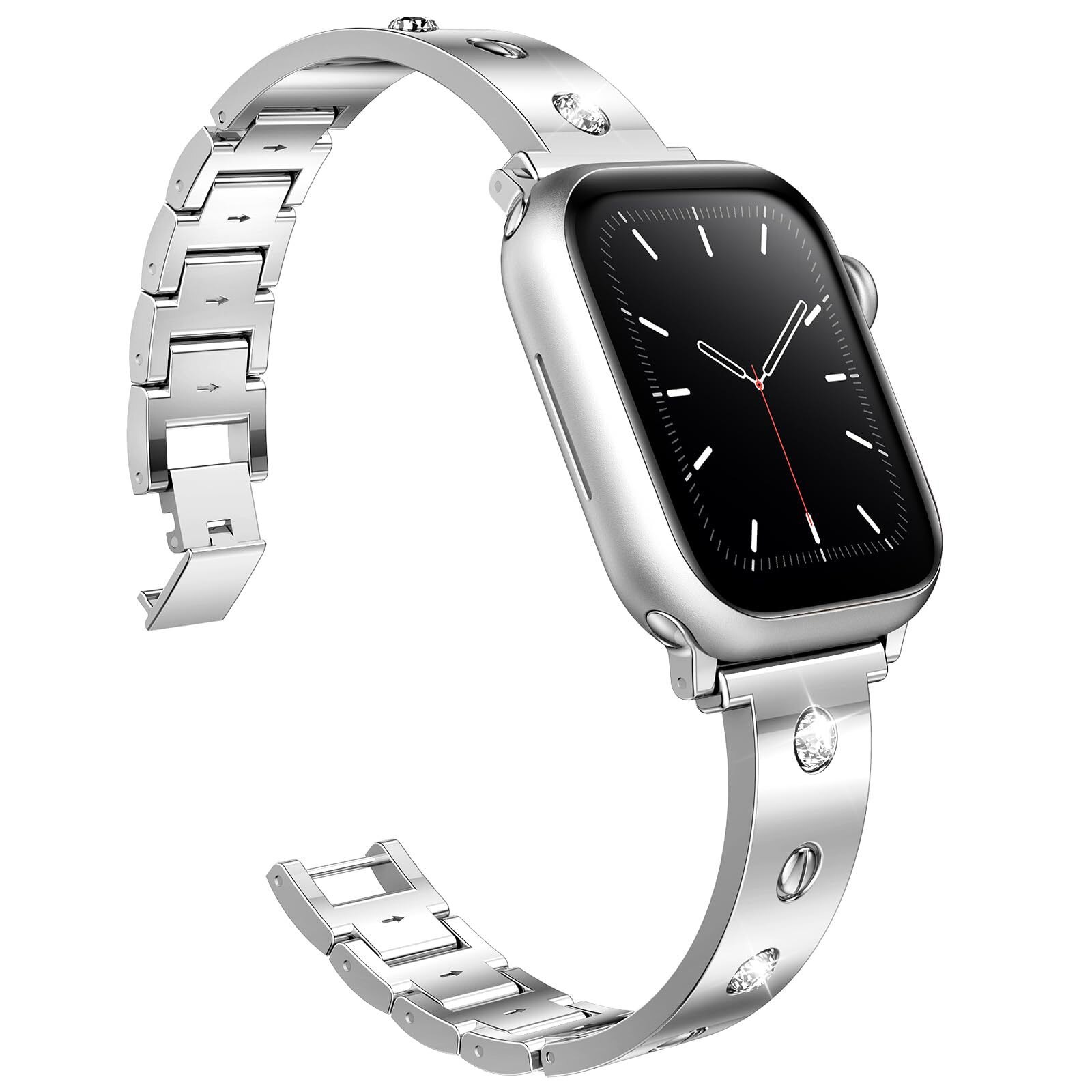 Bracelet Bangle Diamond Apple Watch SE 40mm, argent