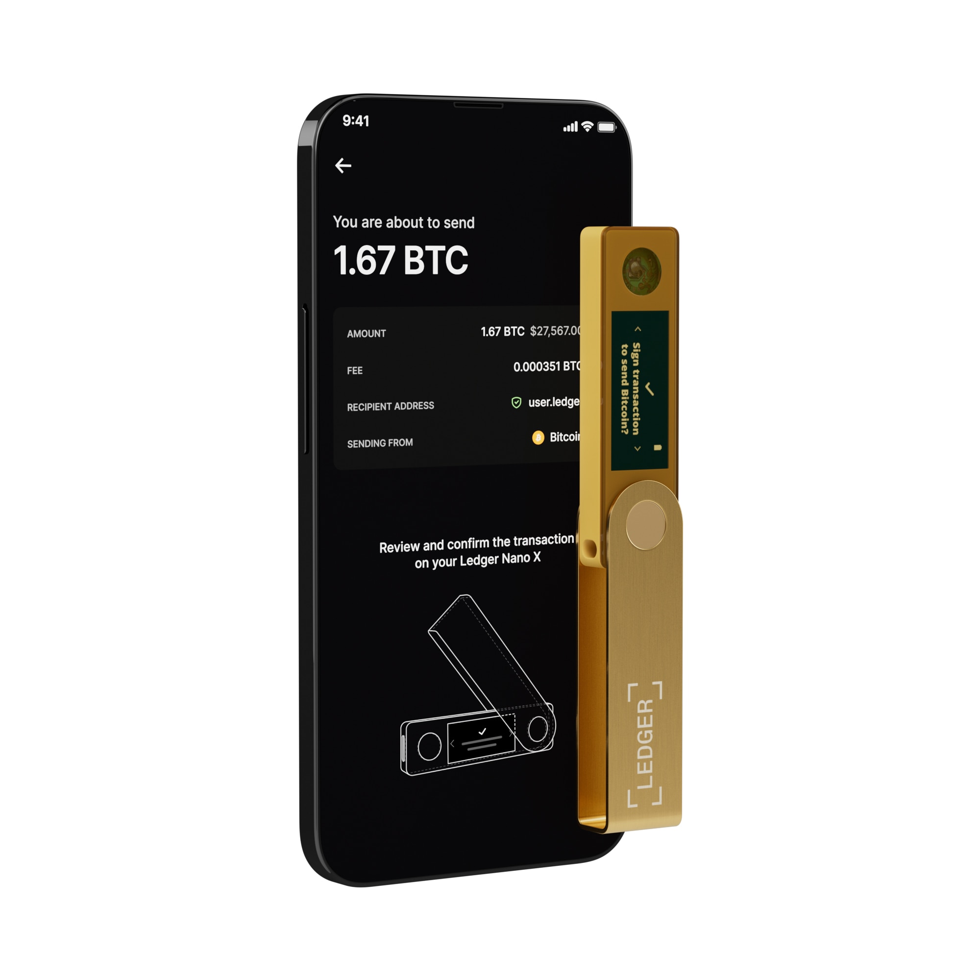Nano X Crypto Hardware Wallet, Or
