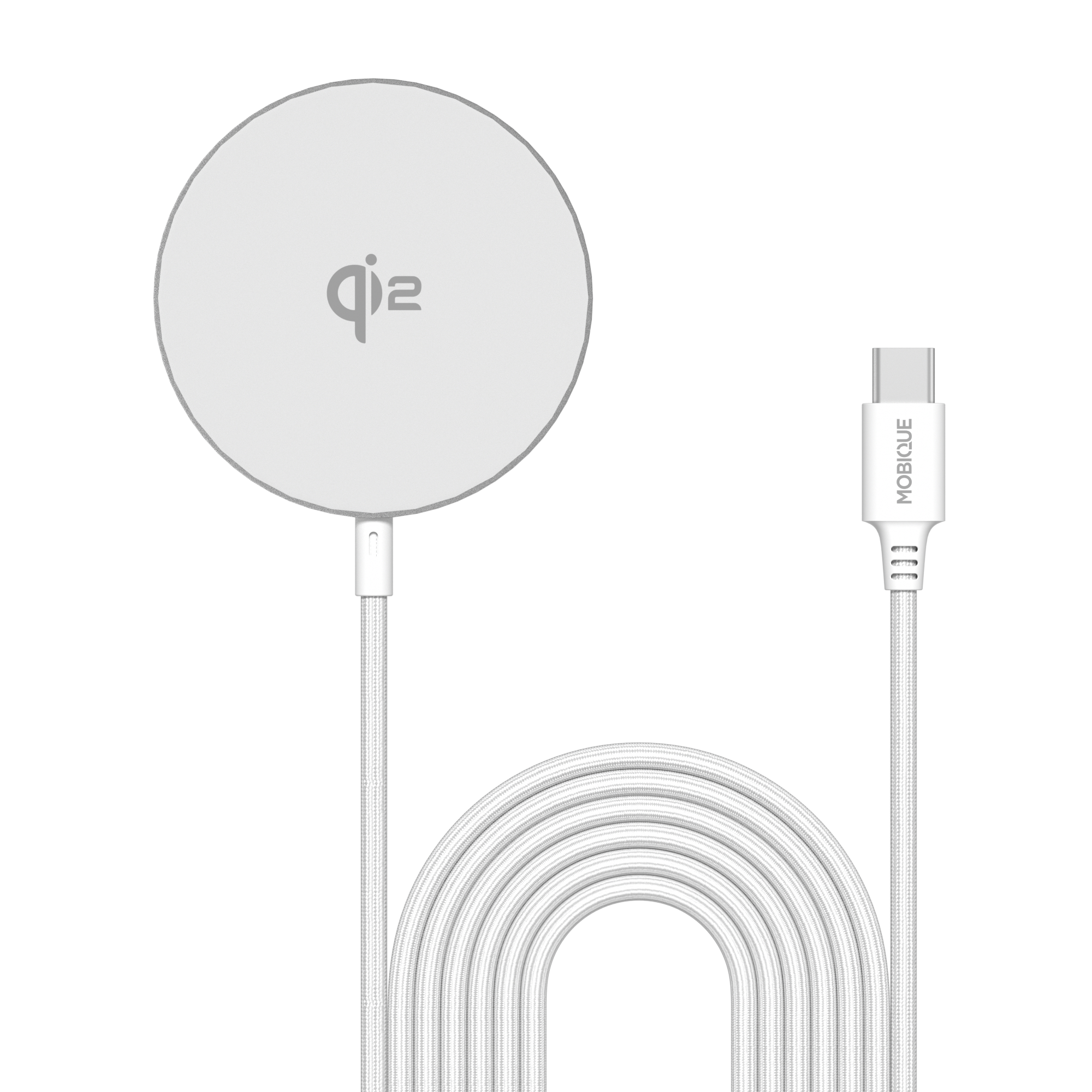 Apple iPhone 15 Pro Max Qi2 Chargeur Sans Fil Magnétique 15W, blanc