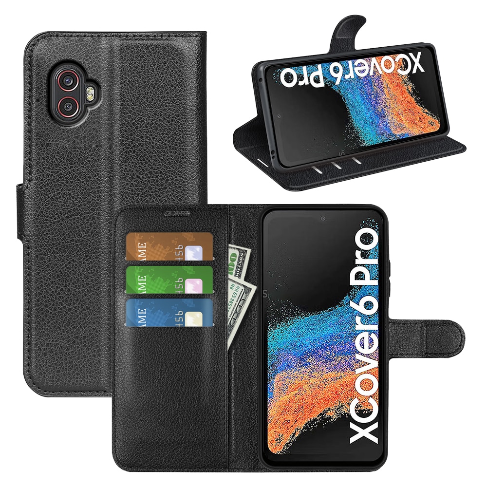 Coque portefeuille Samsung Galaxy Xcover 6 Pro, Noir