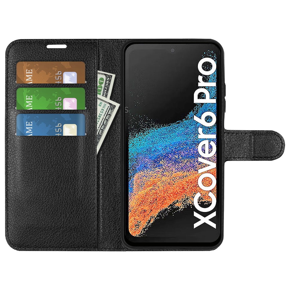 Coque portefeuille Samsung Galaxy Xcover 6 Pro, Noir