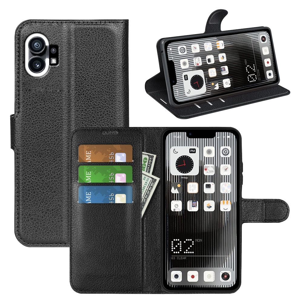 Coque portefeuille Nothing Phone 1, Noir
