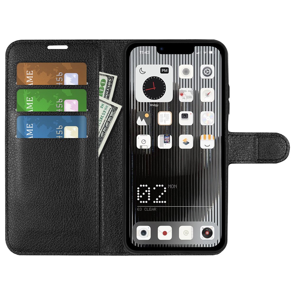 Coque portefeuille Nothing Phone 1, Noir