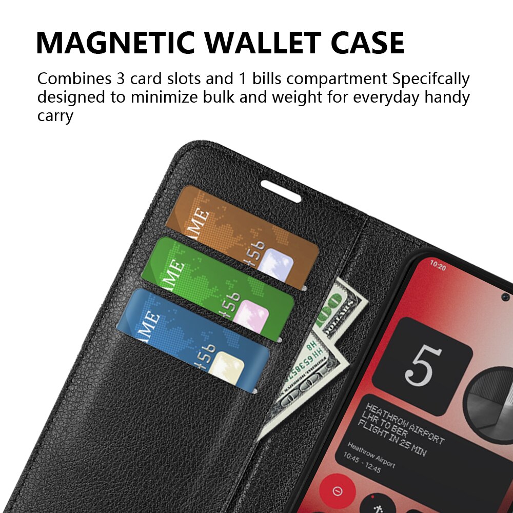 Coque portefeuille Nothing Phone 2a, Noir