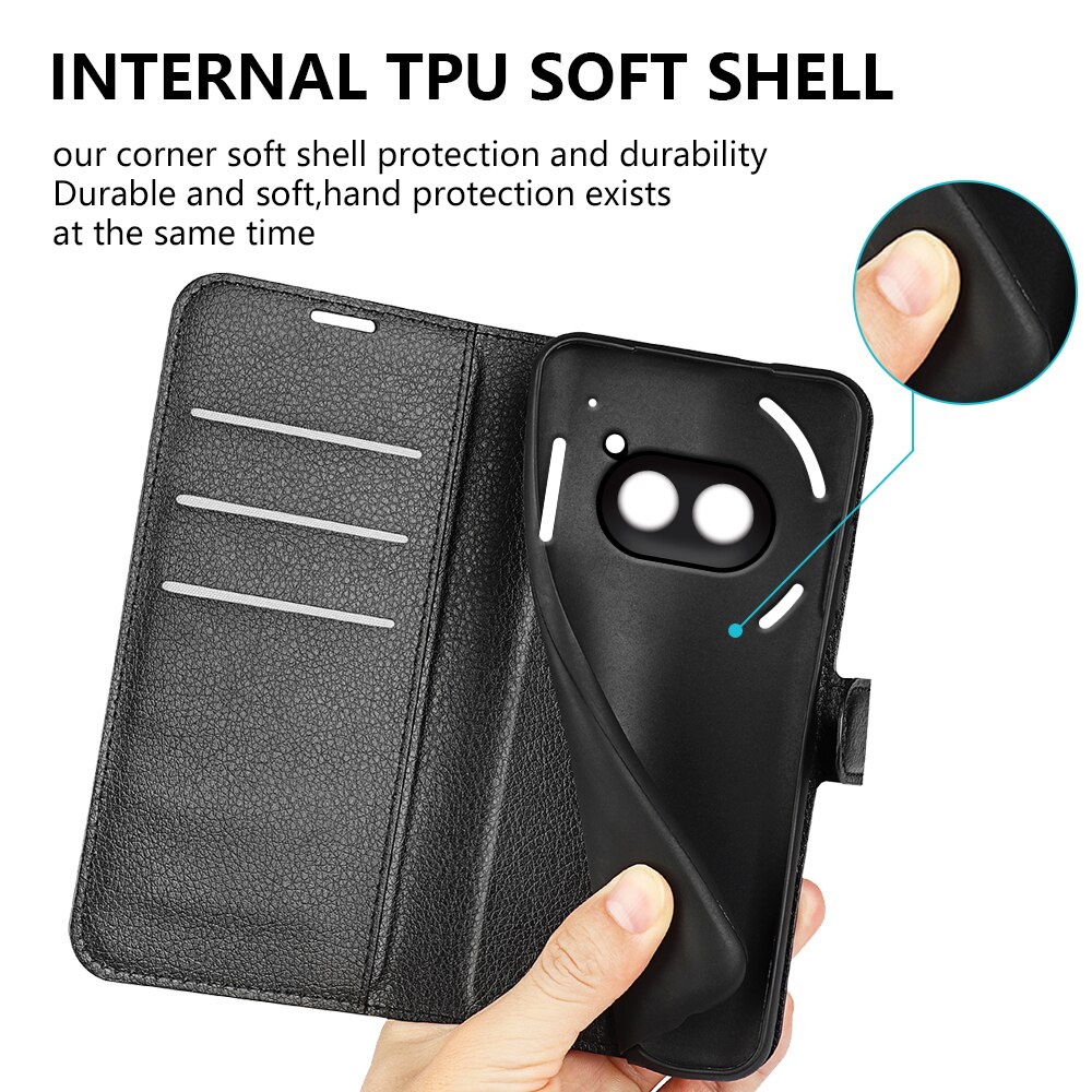 Coque portefeuille Nothing Phone 2a, Noir