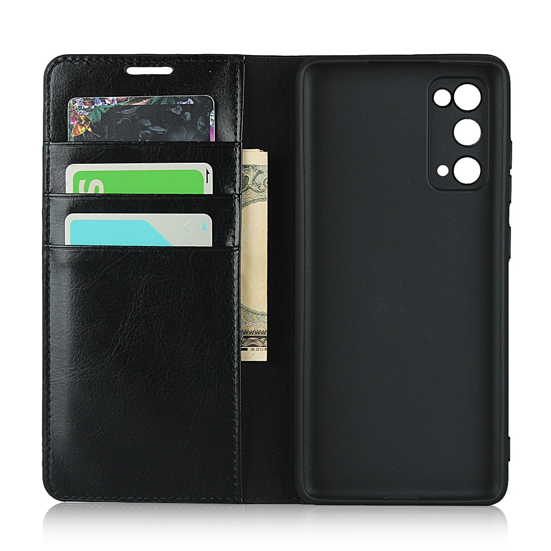 Coque portefeuille en cuir Veritable Samsung Galaxy S20 FE, Noir