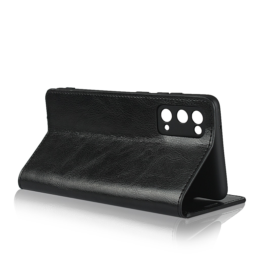 Coque portefeuille en cuir Veritable Samsung Galaxy S20 FE, Noir