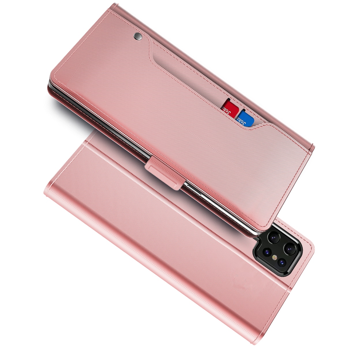 Étui portefeuille Miroir Samsung Galaxy S22 Ultra Pink Gold