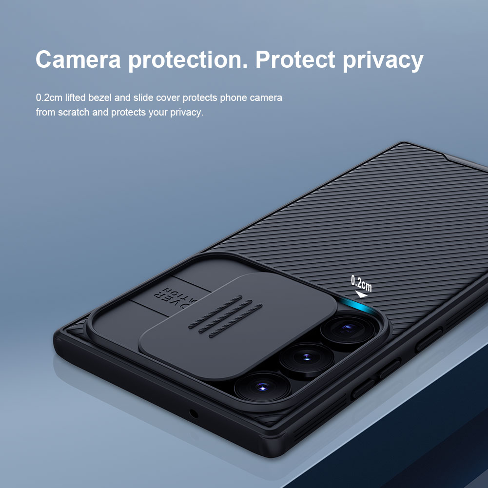 Coque CamShield Samsung Galaxy S23 Ultra, bleu