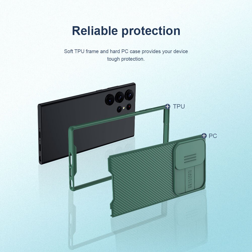 Coque CamShield Samsung Galaxy S23 Ultra, Vert