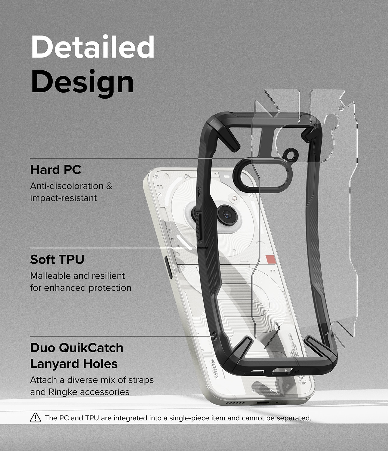 Coque Fusion X Nothing Phone 2a, Noir