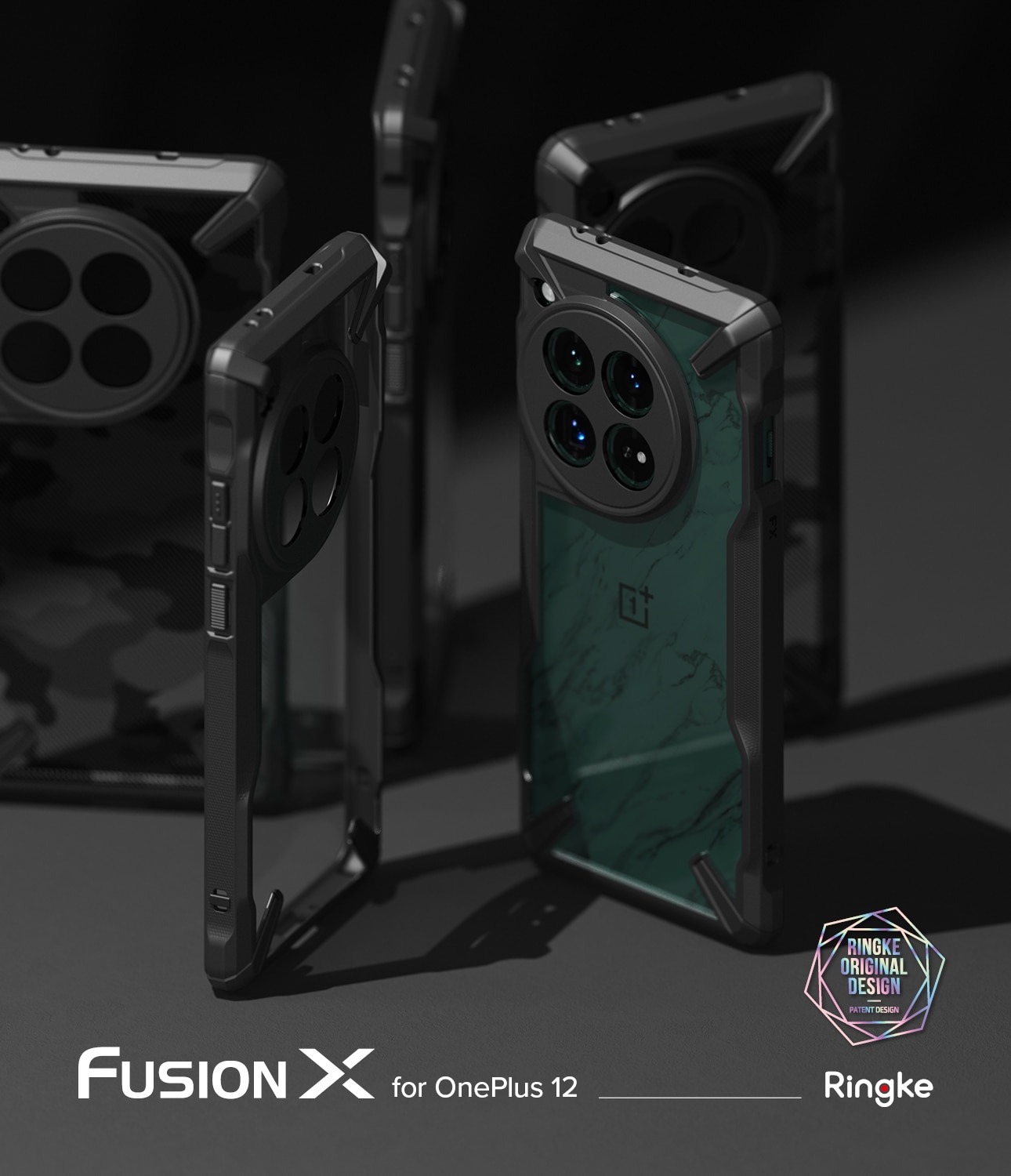 Coque Fusion X OnePlus 12, Camo Black