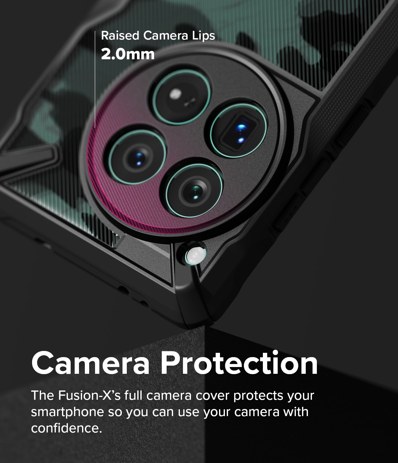 Coque Fusion X OnePlus 12, Camo Black