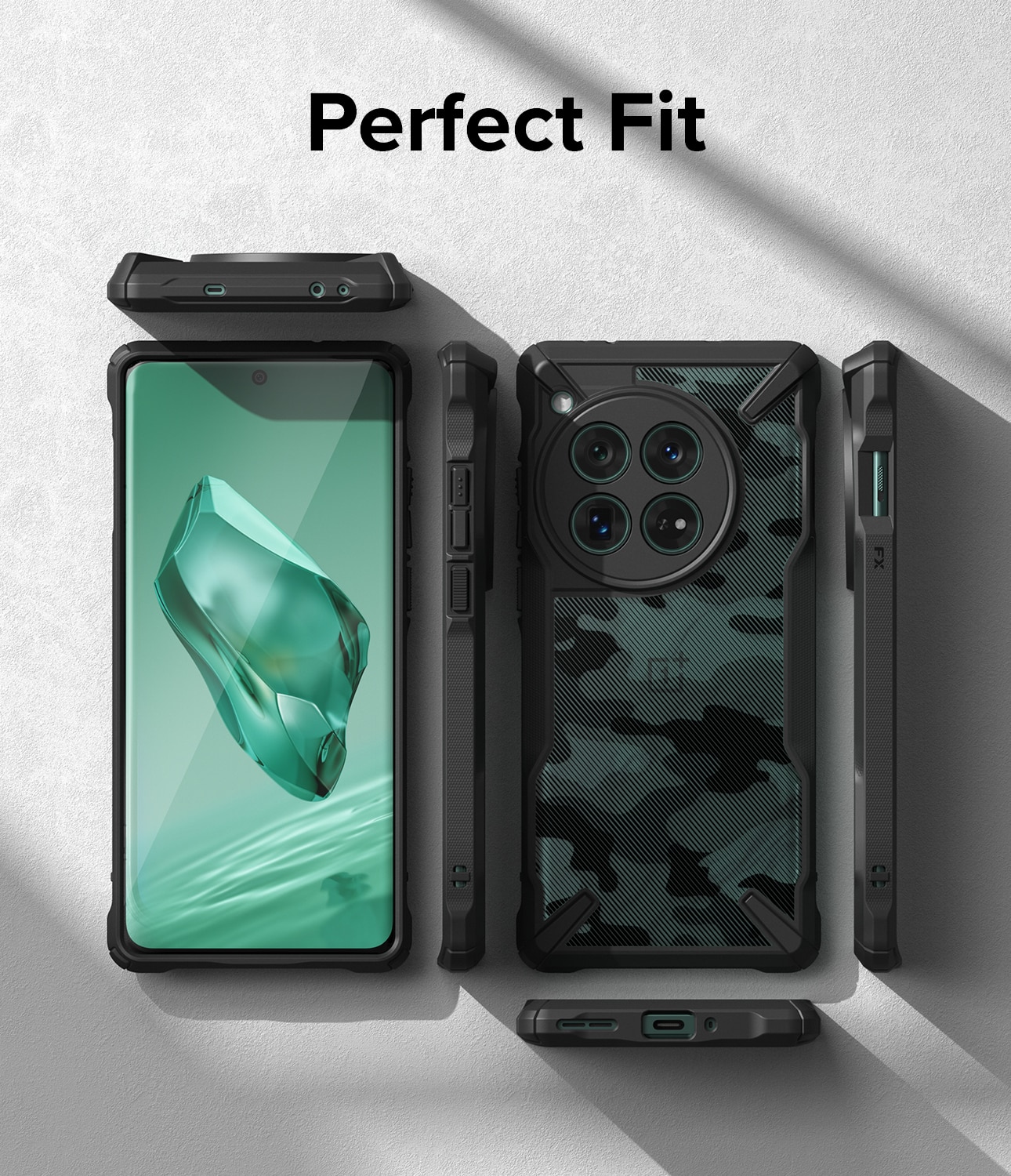 Coque Fusion X OnePlus 12, Camo Black