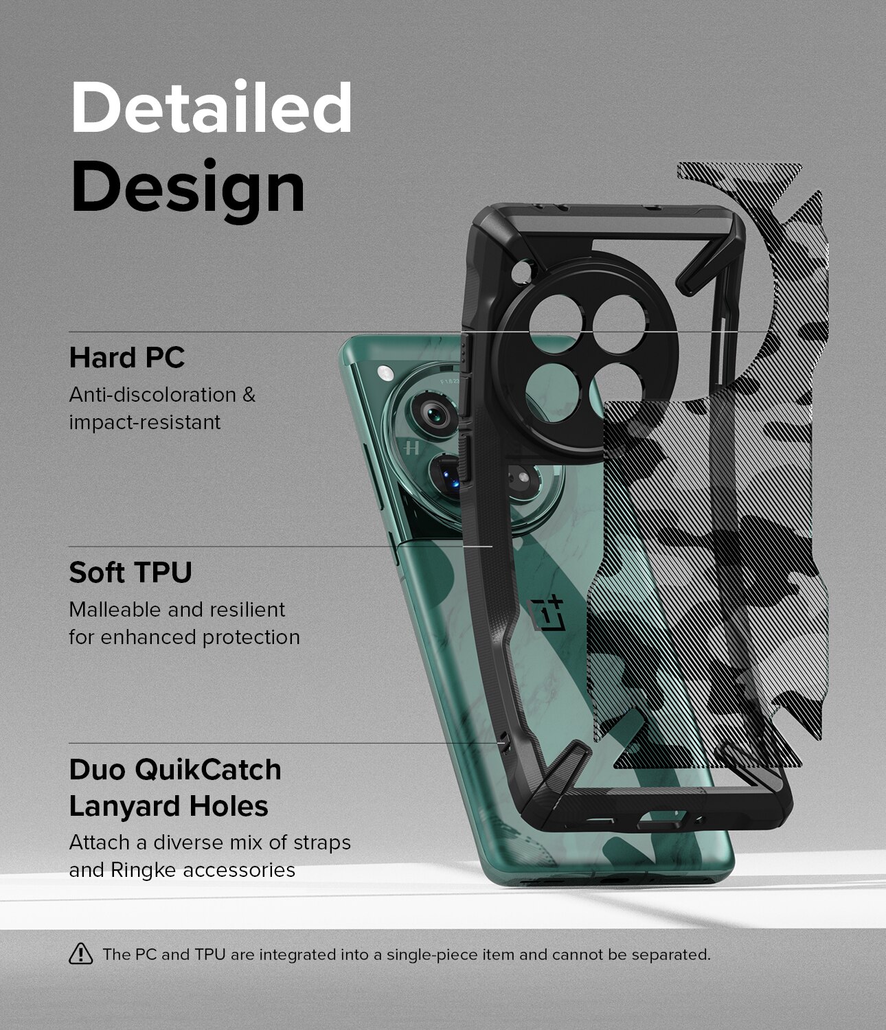 Coque Fusion X OnePlus 12, Camo Black