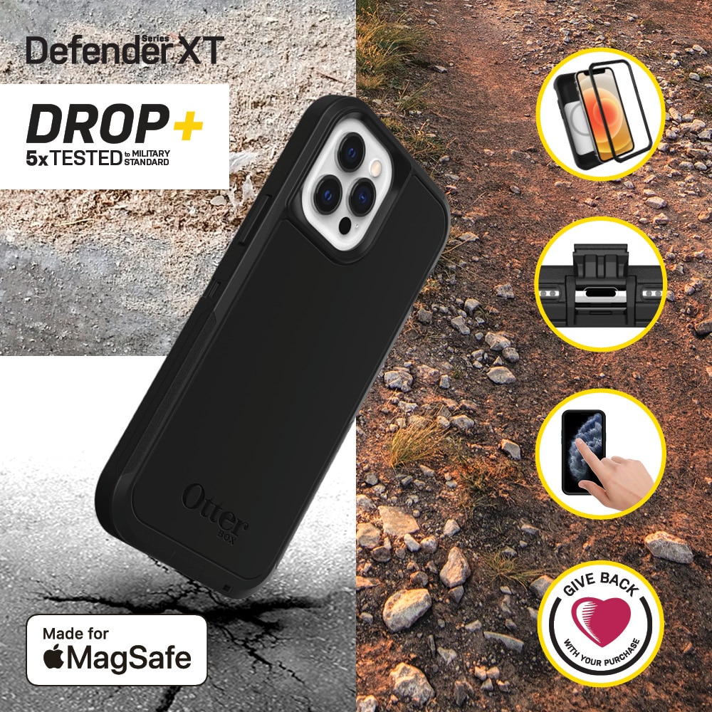 Coque Defender XT MagSafe iPhone 12/12 Pro, noir