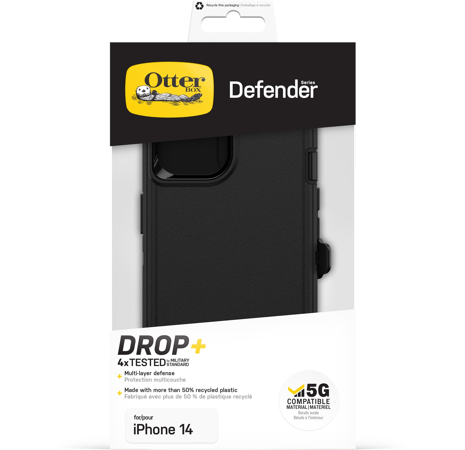 Coque Defender iPhone 14, noir
