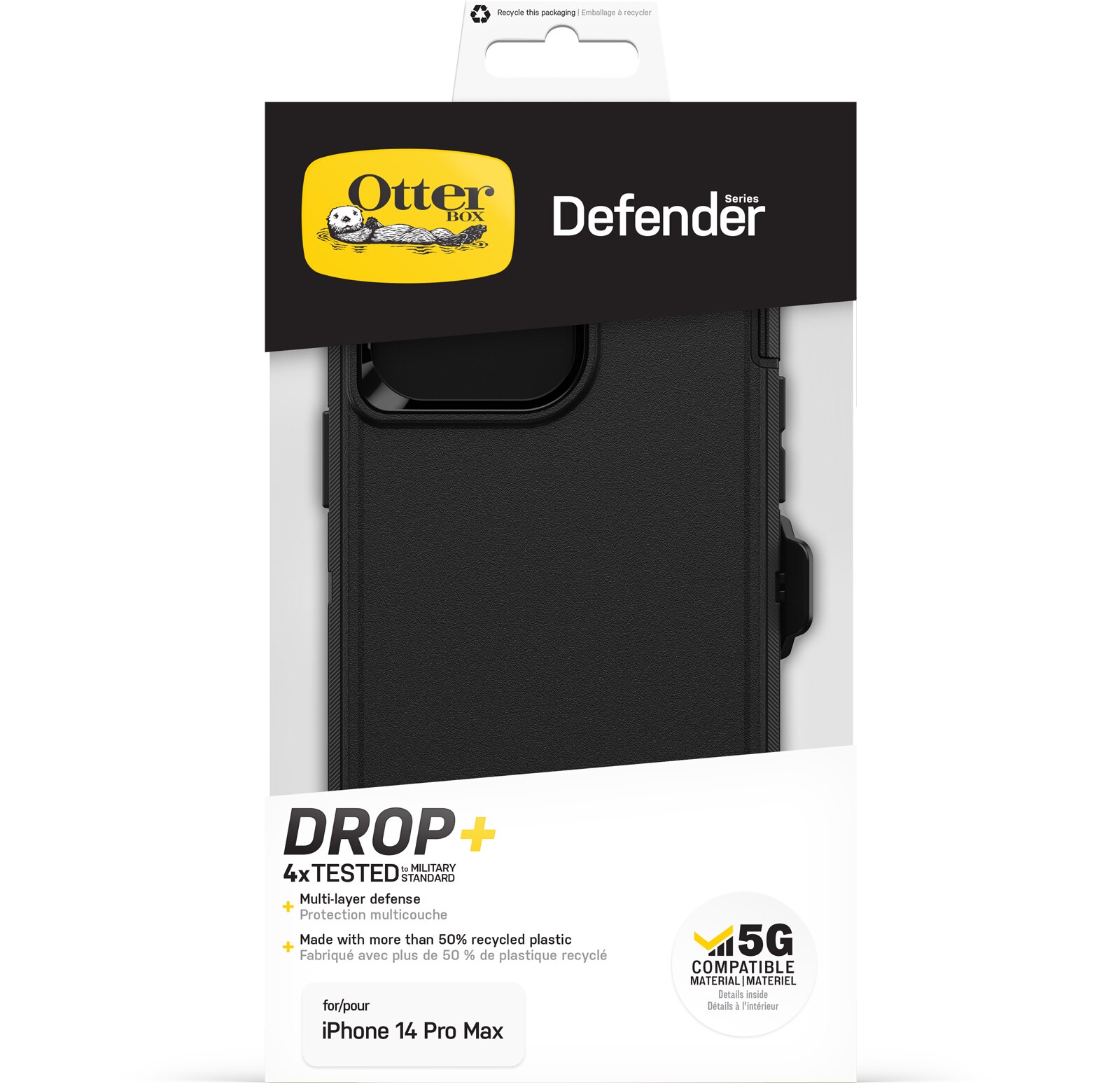 Coque Defender iPhone 14 Pro Max, noir