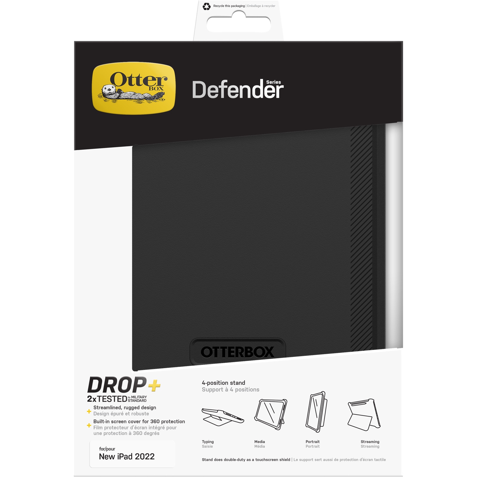 Coque Defender iPad 10.9 10th Gen (2022), noir