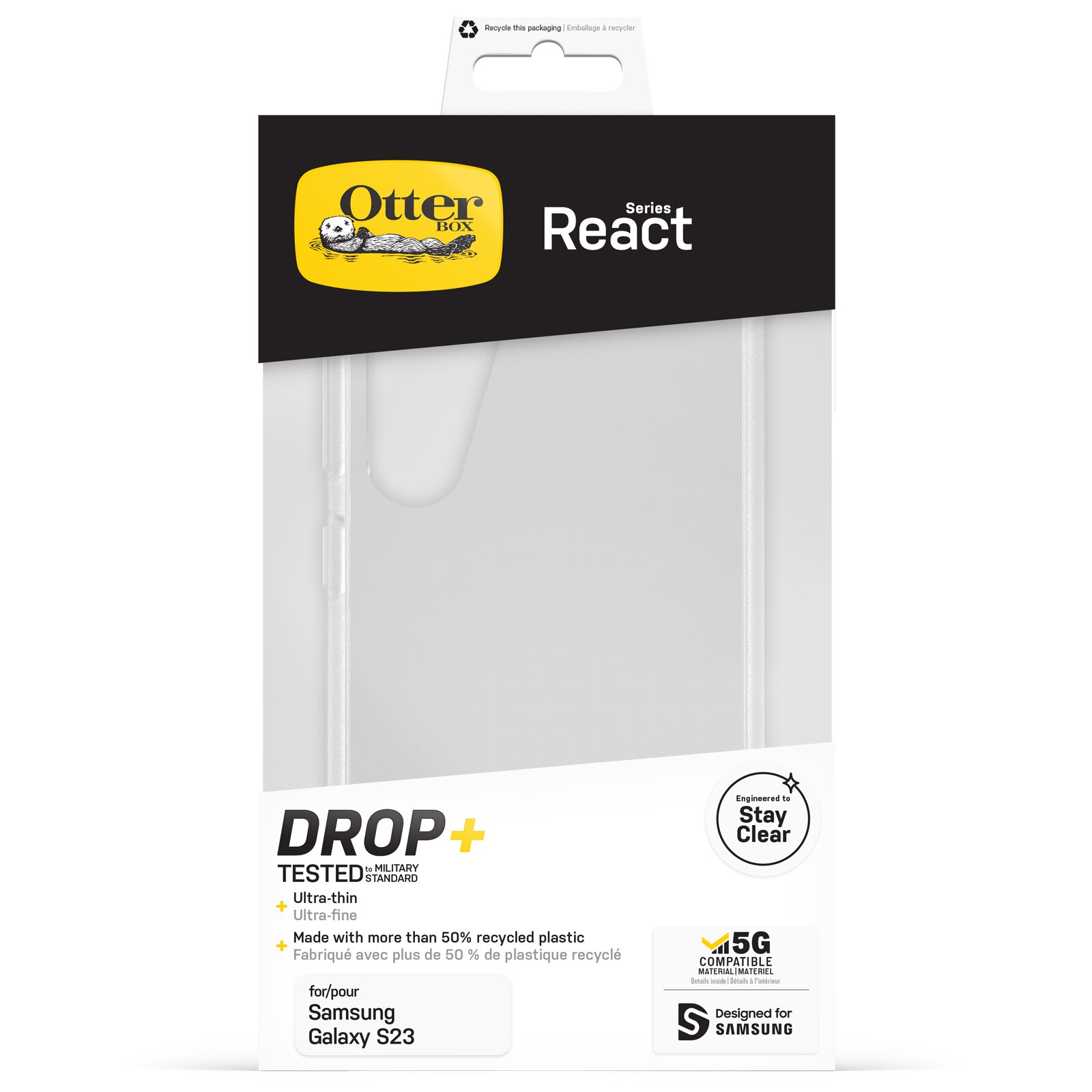 Coque React Samsung Galaxy S23, Transparent
