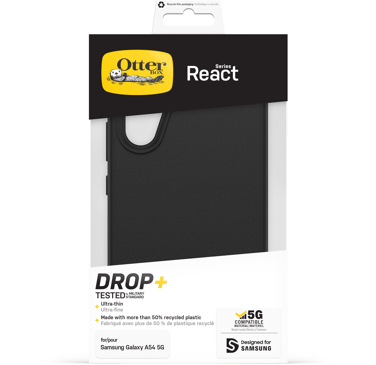Coque React Samsung Galaxy A54, Noir