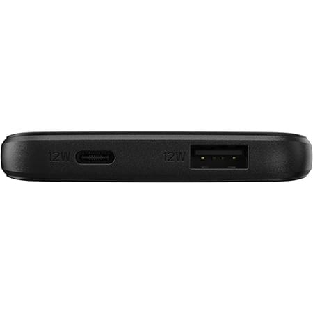 Powerbank 5000 mAh USB-A + USB-C, noir