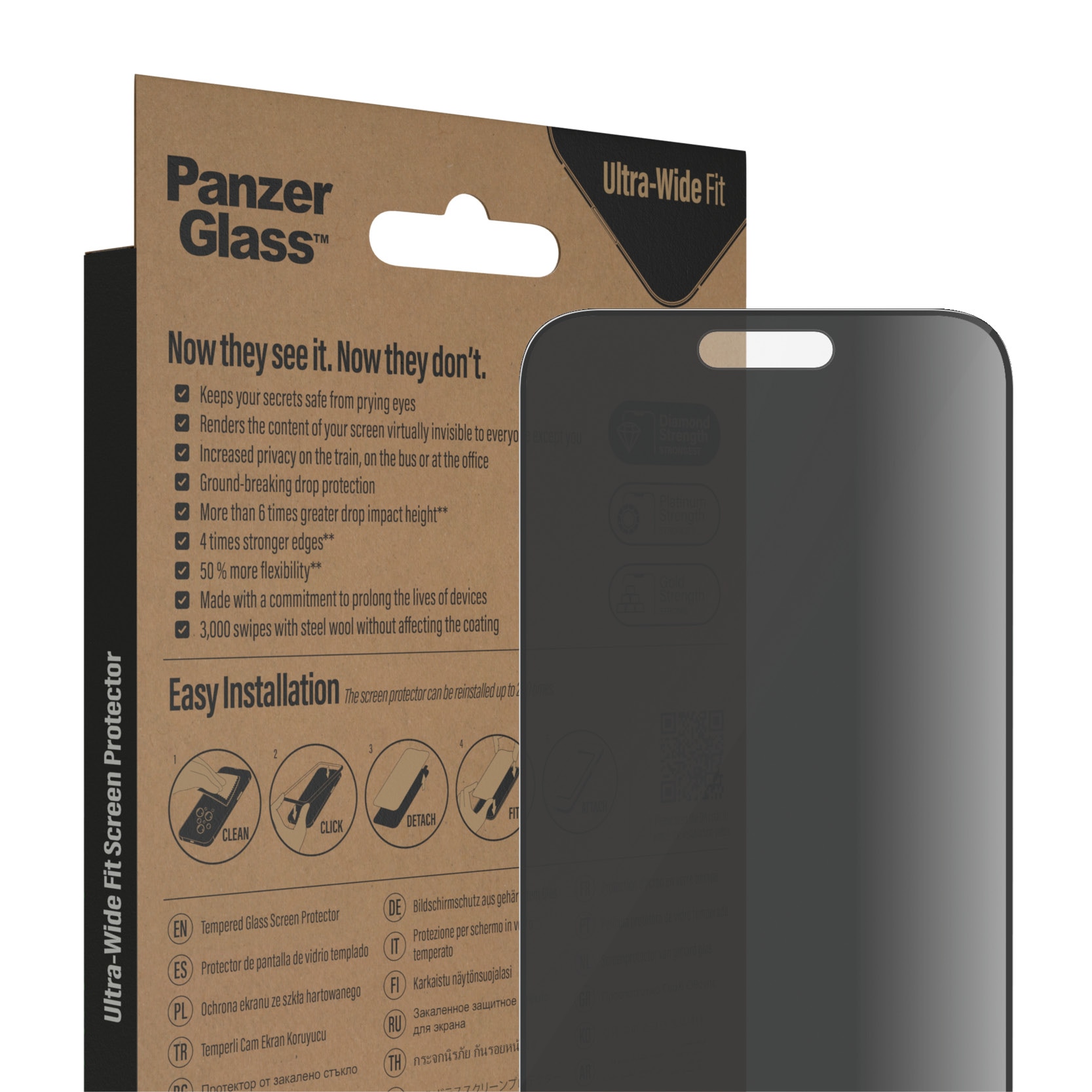 Panzerglass Protection d'écran Ultra Wide Fit iPhone 15 Pro Max