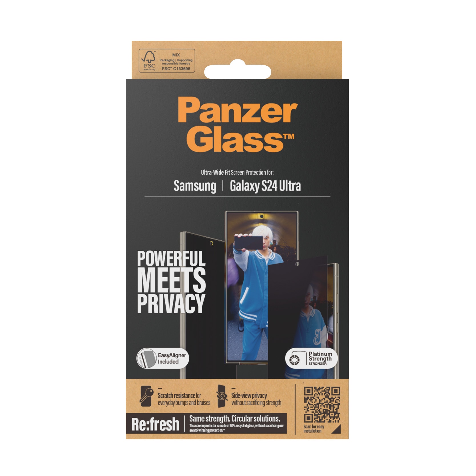 Samsung Galaxy S24 Ultra Privacy Screen Protector (with EasyAligner) Ultra Wide Fit