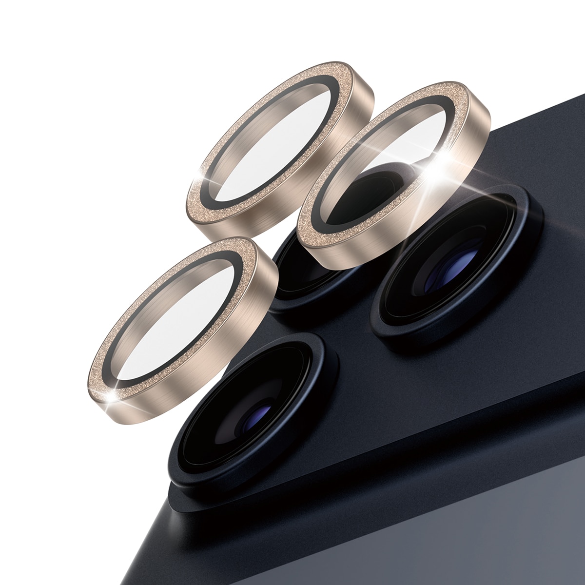 iPhone 17 Pro Hoops Camera Lens Protector, Glitter Gold