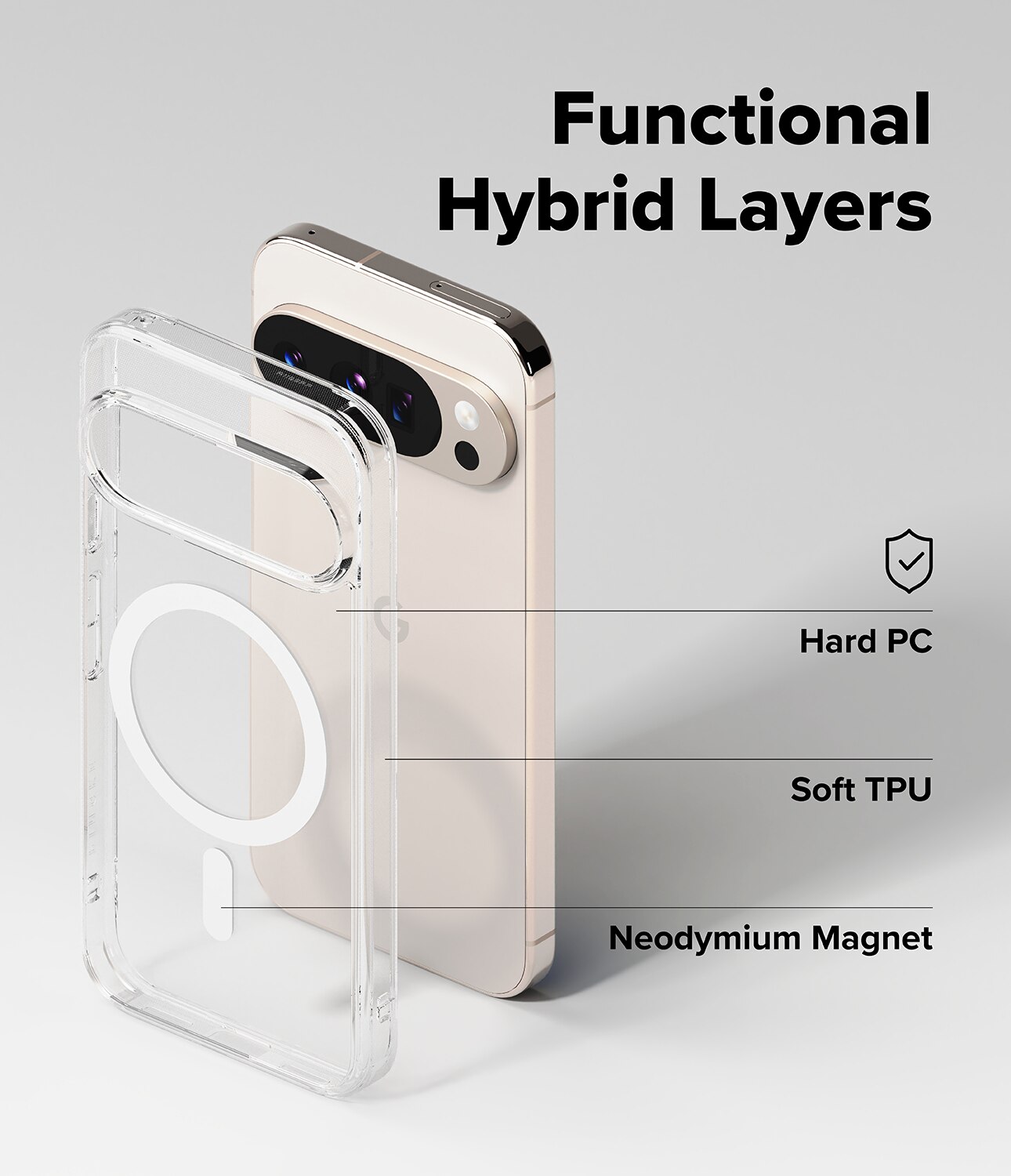 Coque Fusion Magnetic Google Pixel 10 Pro Transparent