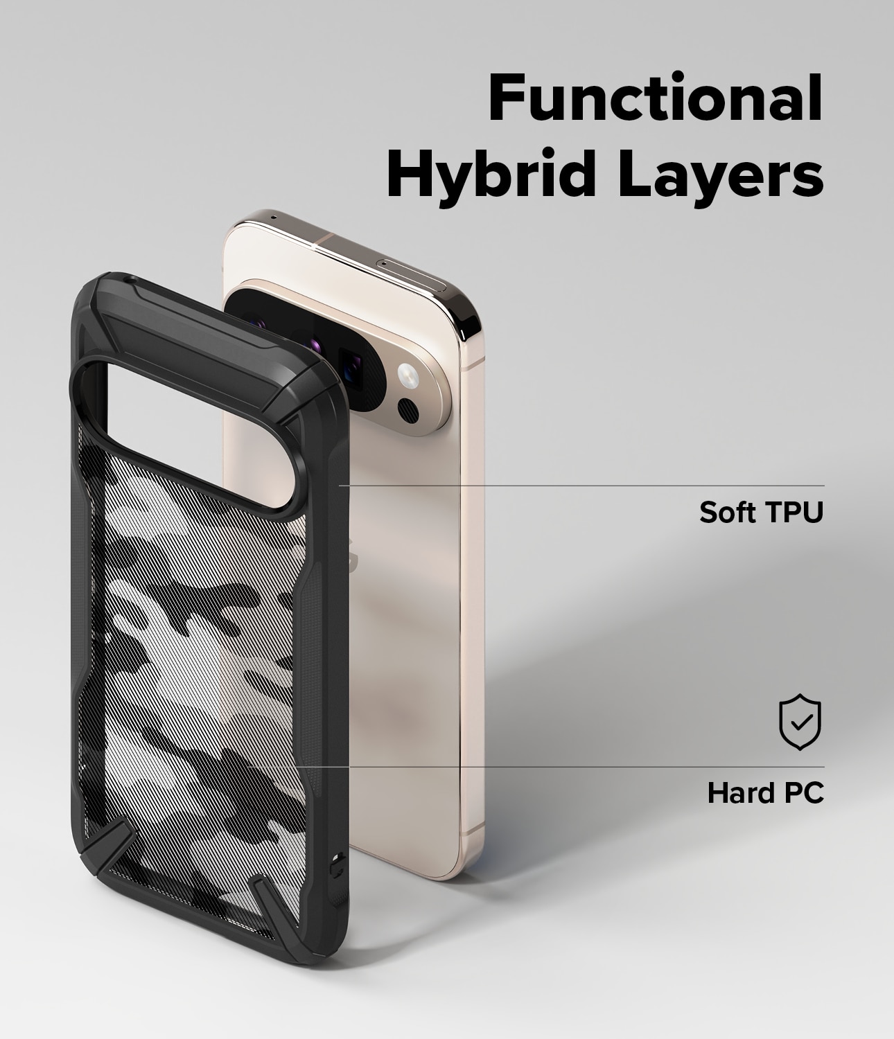 Coque Fusion X Google Pixel 10, Camo Black