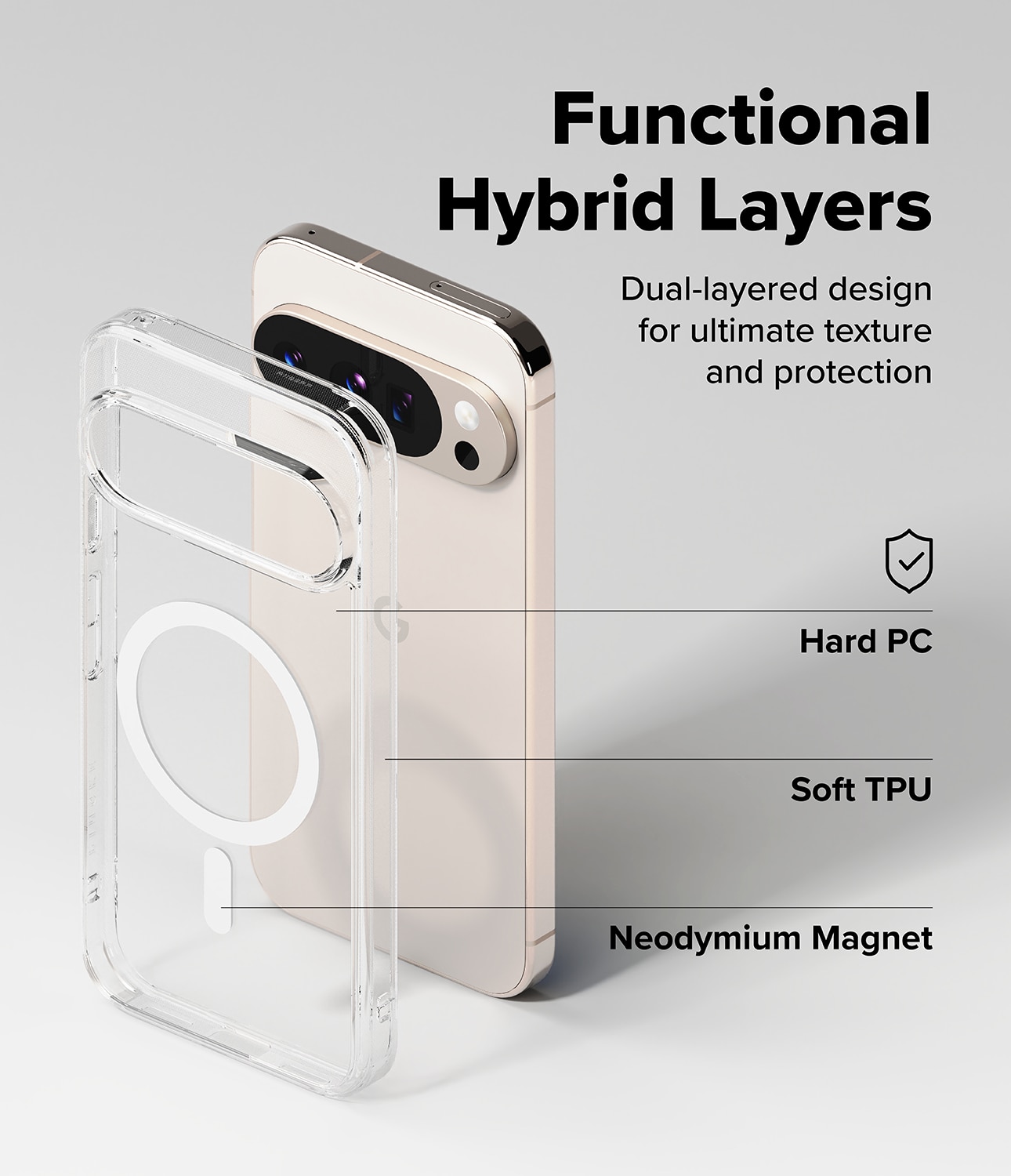 Coque Fusion Magnetic Google Pixel 10 Pro XL Transparent