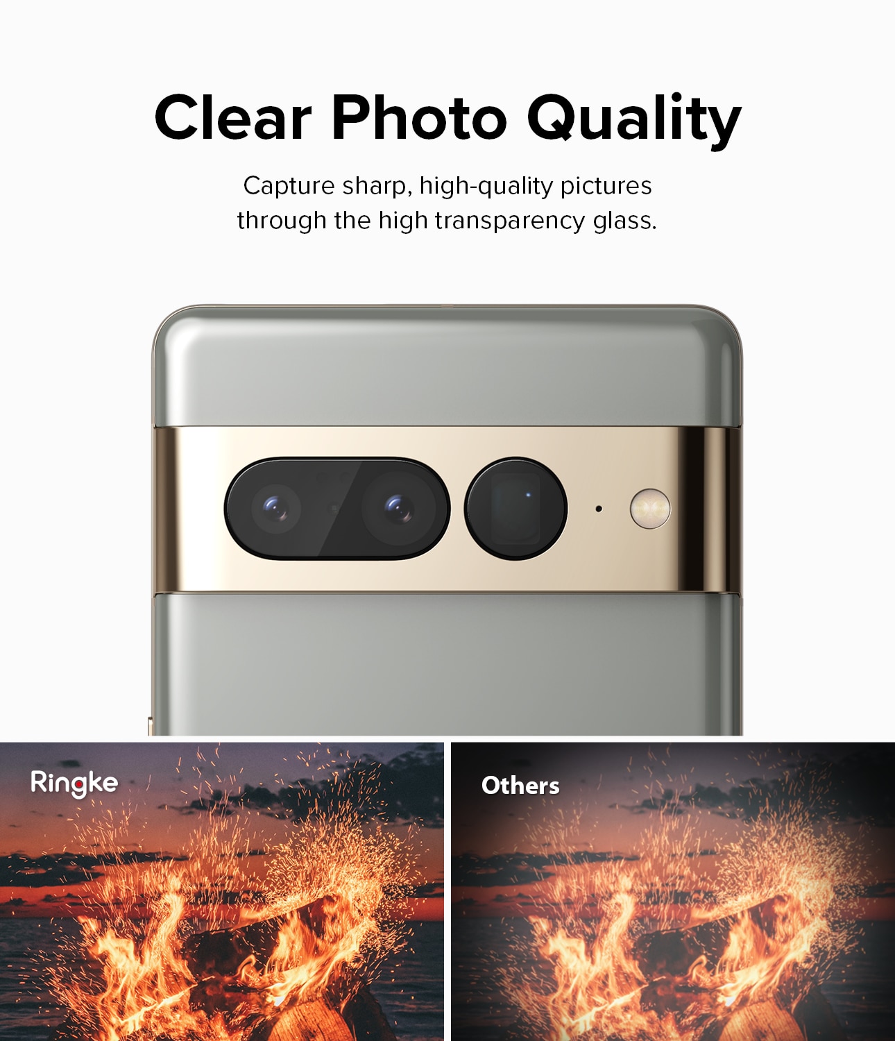 Camera Protector Glass (3-pack) Google Pixel 7 Pro Transparent
