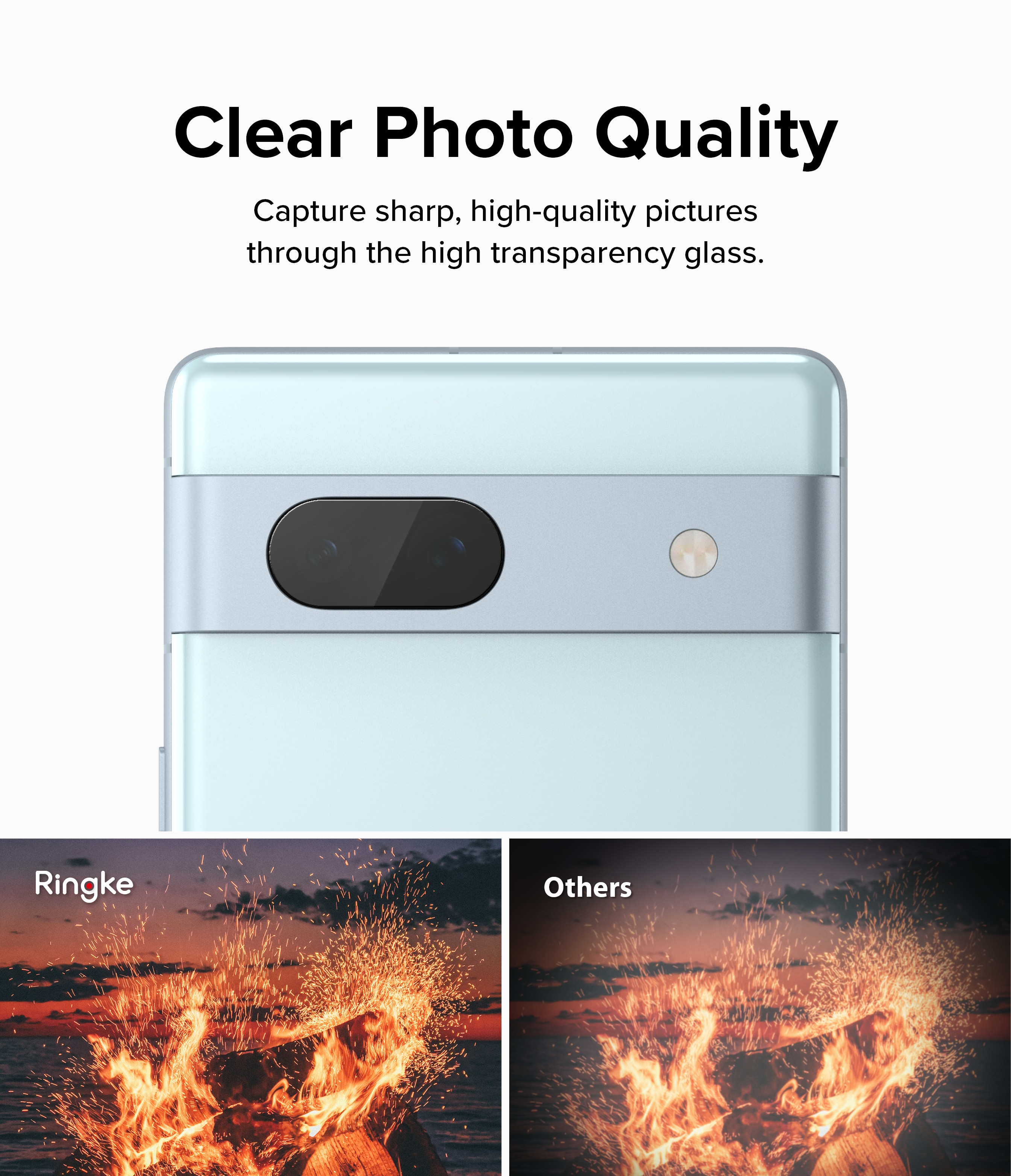 Camera Protector Glass (3-pack) Google Pixel 7a Transparent